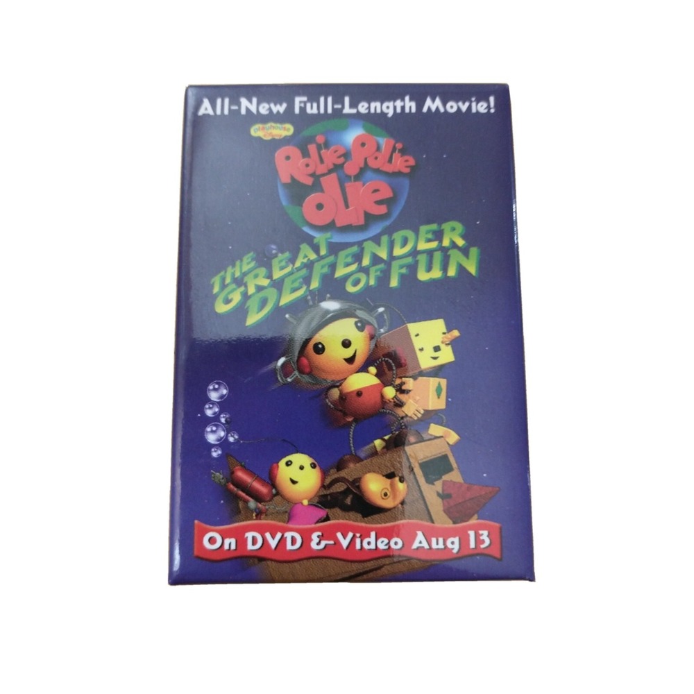 Rolie Polie Olie The Defender of Fun DVD Promo Movie Badge Button Pin Pinback